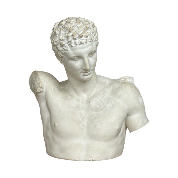 Importantissimo Busto Antico Di Hermes Secondo Prassitele - Gesso Del XX Secolo H 75 cm