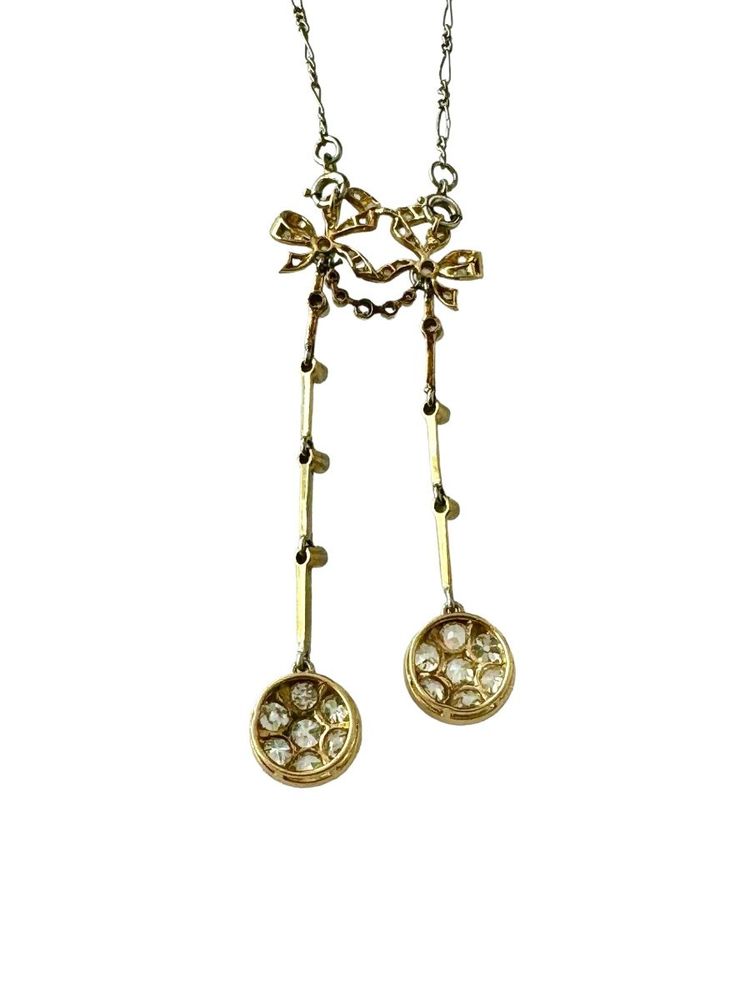 Collier Art Déco Dit Négligé En Or, Platine Et Diamants