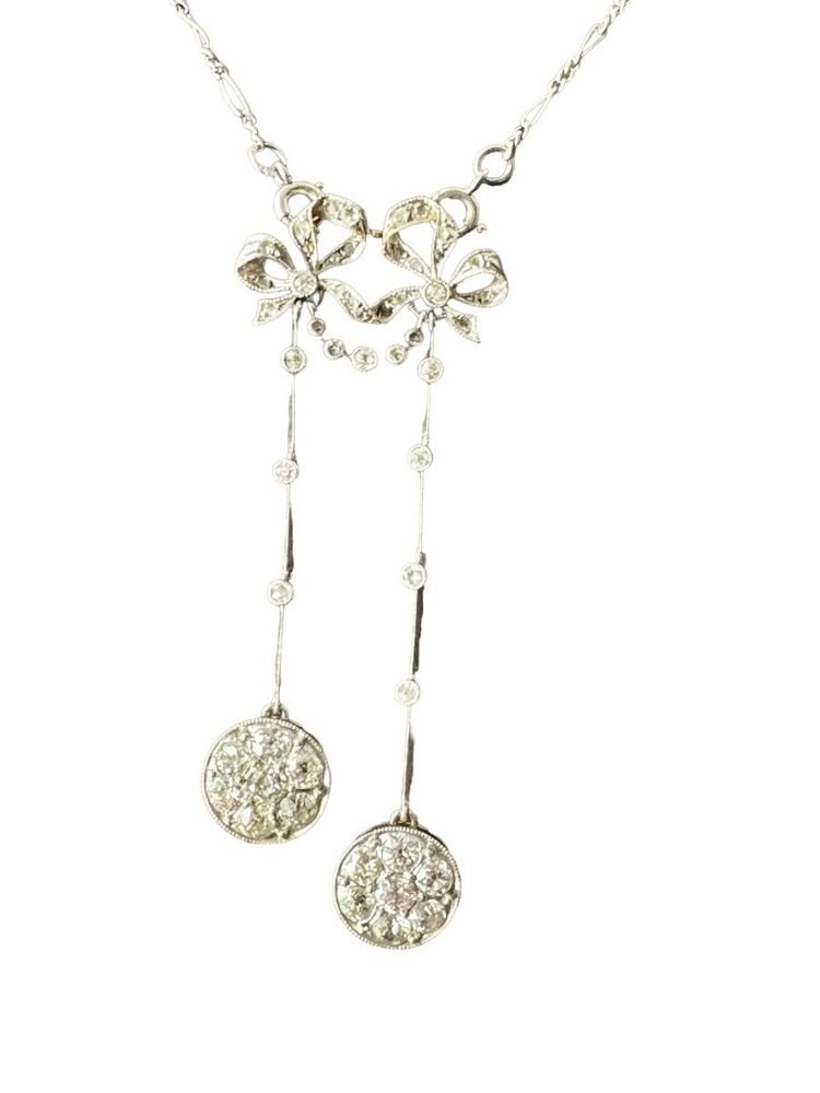 Collier Art Déco Dit Négligé En Or, Platine Et Diamants