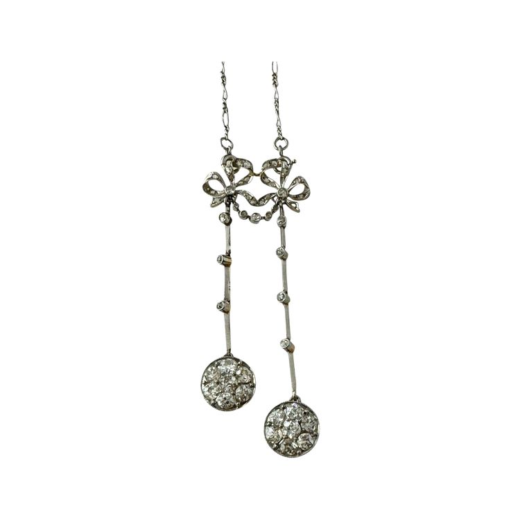 Collier Art Déco Dit Négligé En Or, Platine Et Diamants