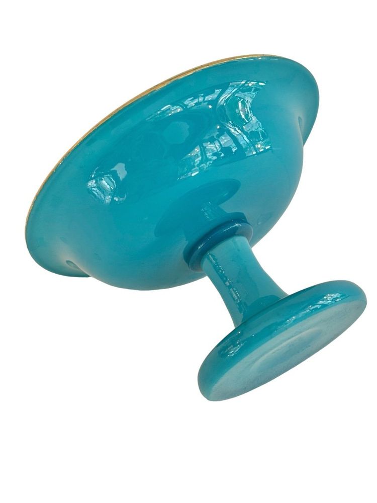 Le Creusot : Coupe En Opaline Turquoise