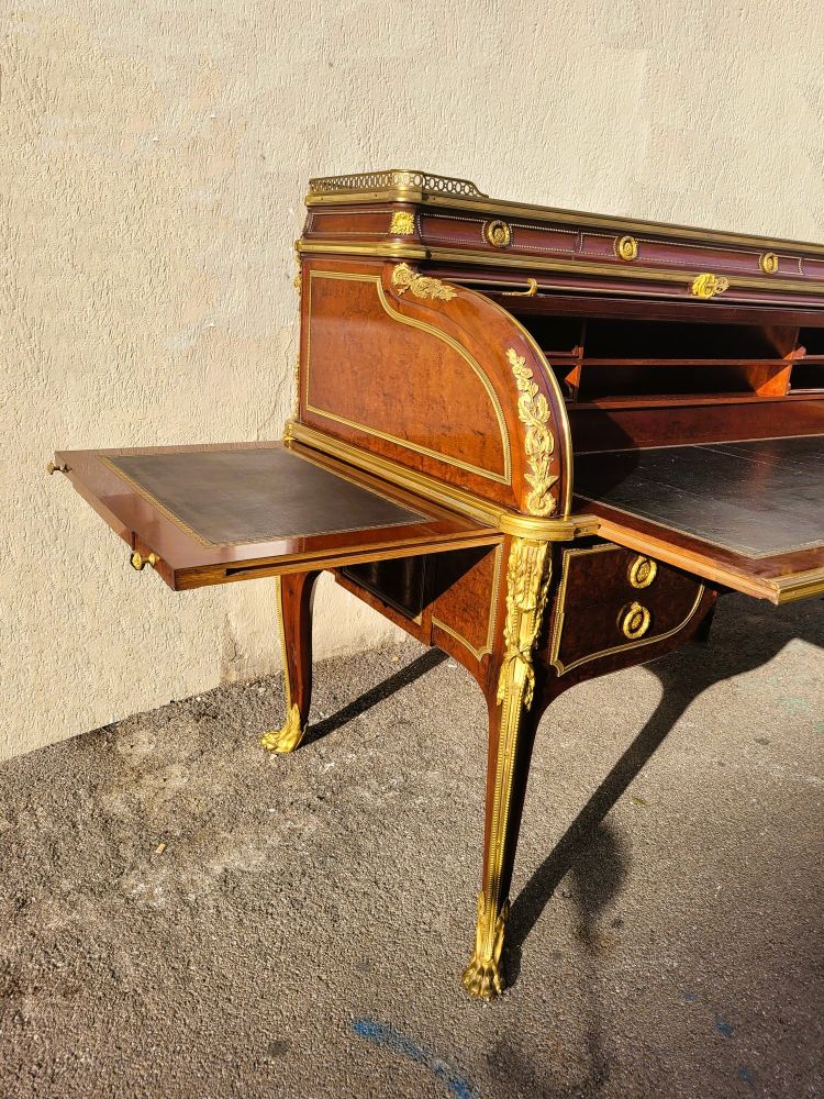 Attribué à H Dasson, Bureau à Cylindre En Acajou,  XIXème Siècle