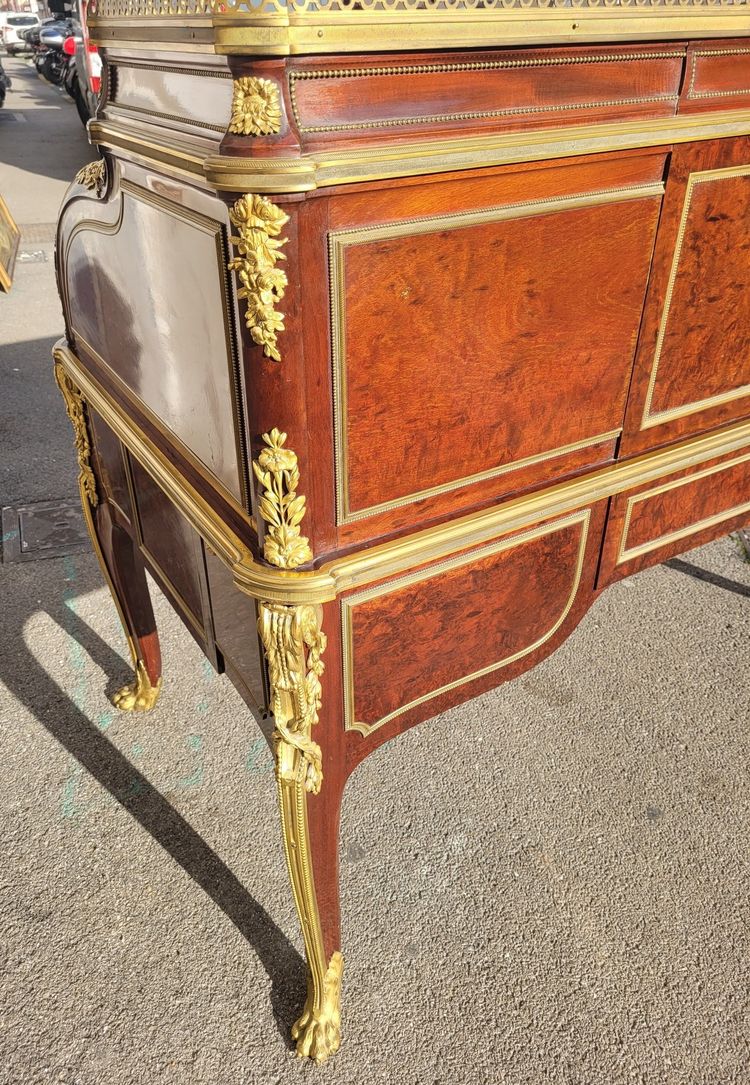 Attribué à H Dasson, Bureau à Cylindre En Acajou,  XIXème Siècle