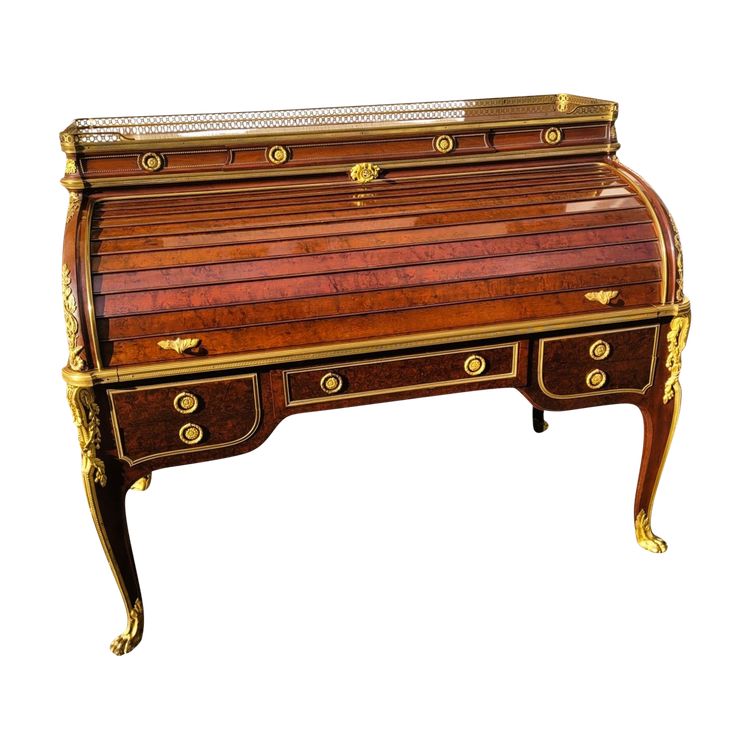 Attribué à H Dasson, Bureau à Cylindre En Acajou,  XIXème Siècle