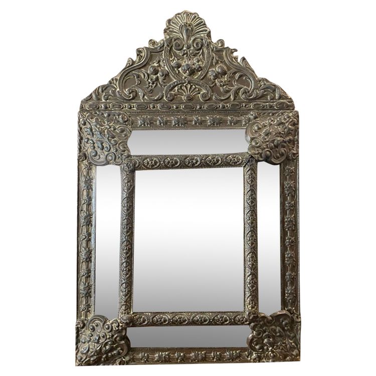 Beau miroir à pareclose, XIXeme siècle 