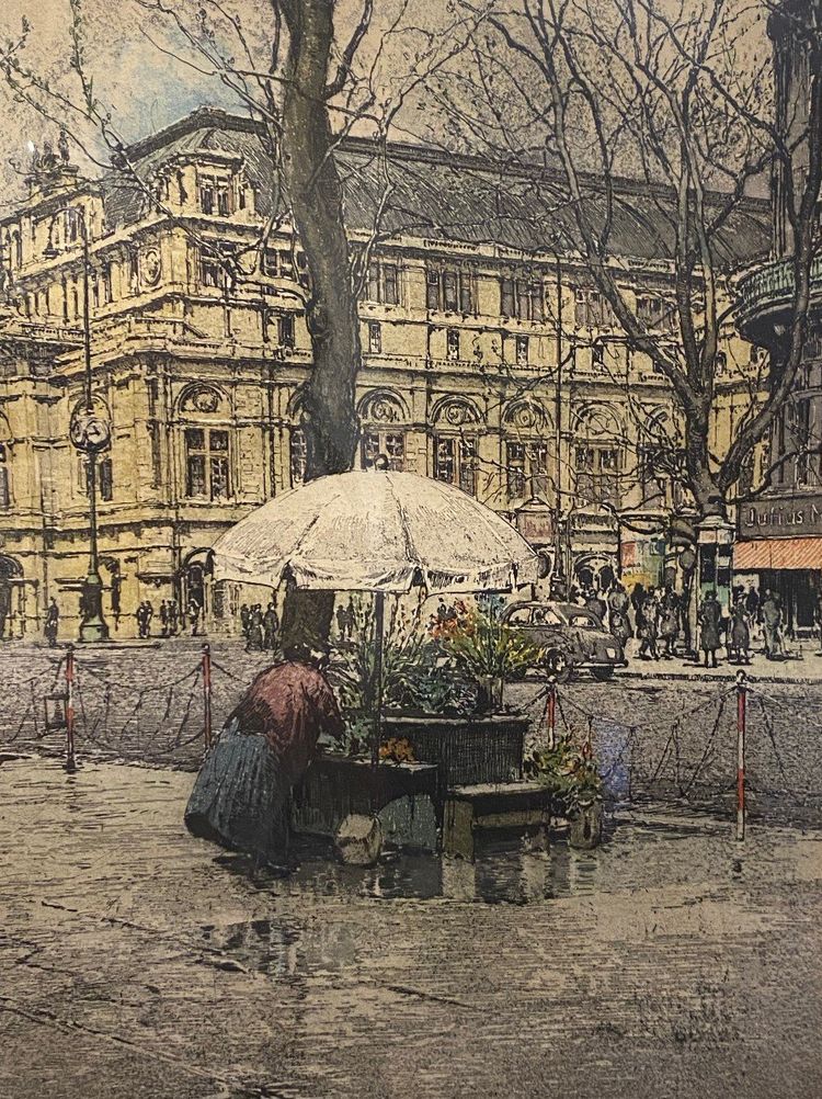 Wiener Oper Robert Kasimir, Farbstich Signiert und datiert