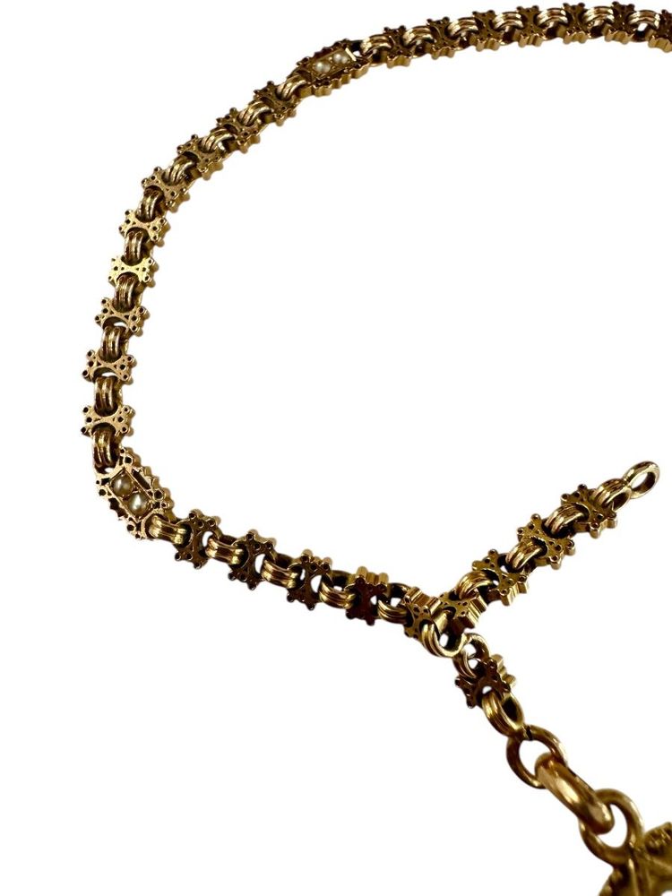 Bracciale Art Déco in oro e perle fini