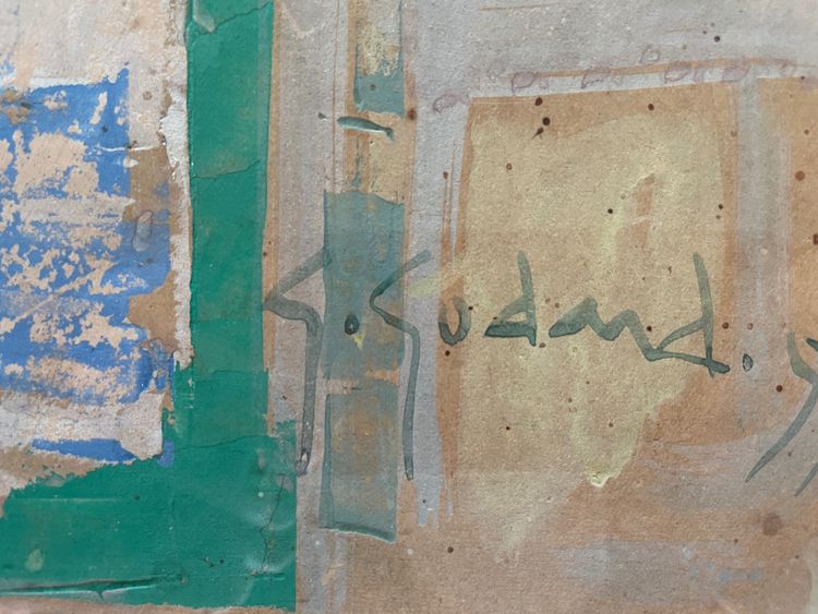 Gabriel Godard. Original abstract painting signed and dated 55