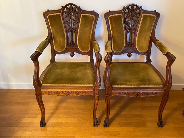 Paire de Fauteuils Art Nouveau 