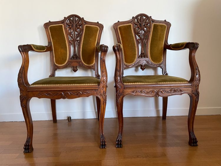 Paire de Fauteuils Art Nouveau 