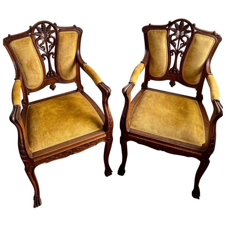 Paire de Fauteuils Art Nouveau 