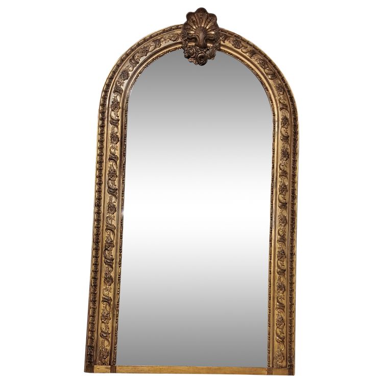19th century mirror, ogive shape 148.5 x 83.5