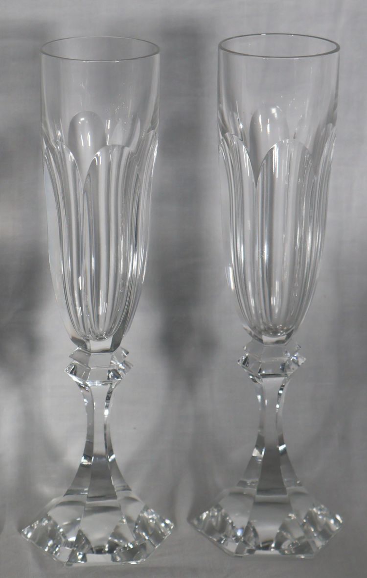 Set of 6 Saint Louis champagne flutes, Chambord model