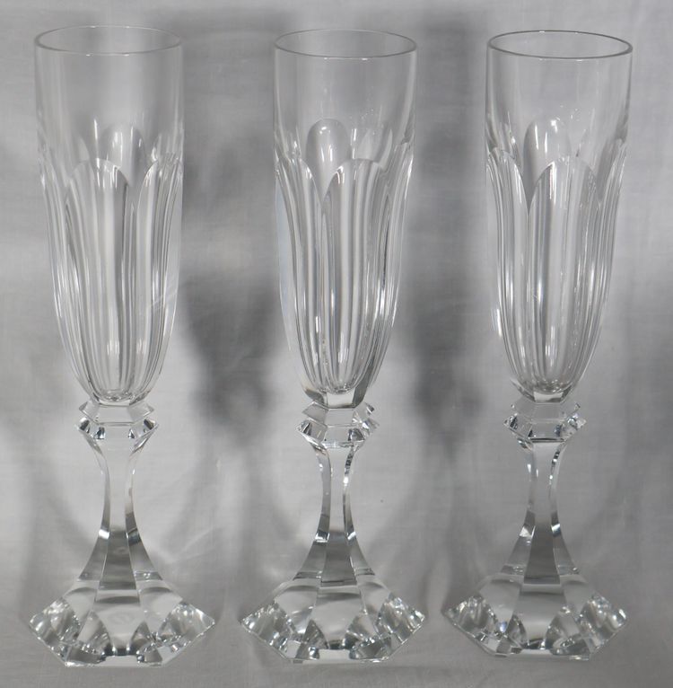 Set of 6 Saint Louis champagne flutes, Chambord model