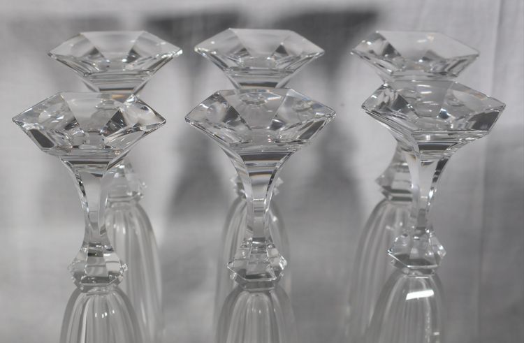 Set of 6 Saint Louis champagne flutes, Chambord model