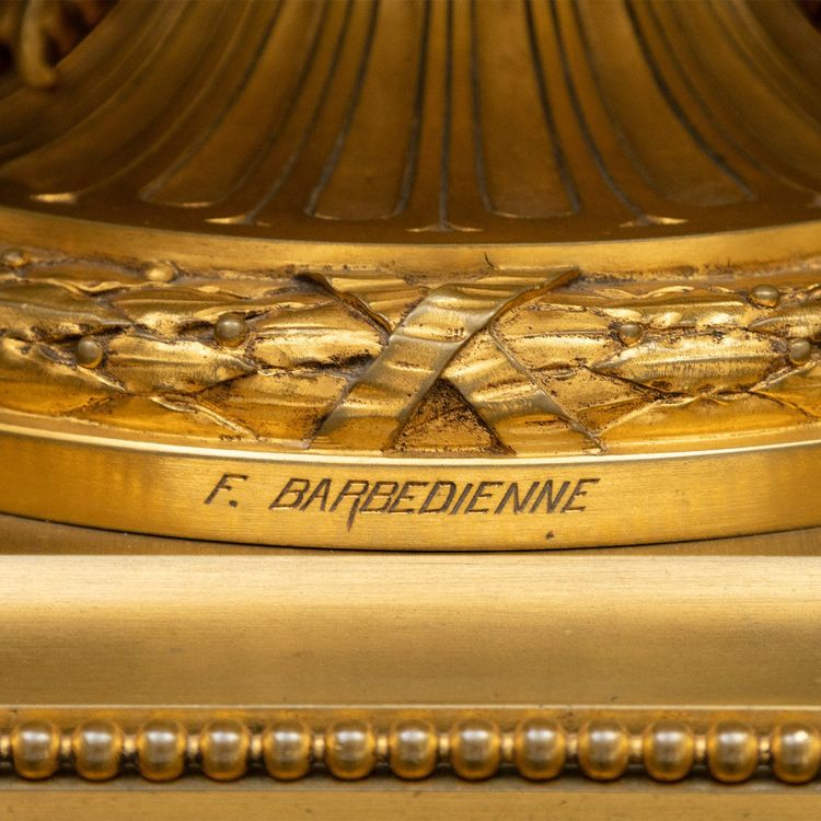 60CM Jardinière ou centre de table en bronze doré signé Barbedienne