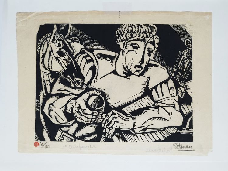 Nicolas Eekman The Groom Woodcut Engraving 20th C Old Print