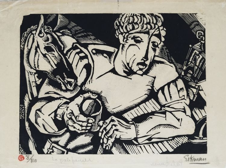 Nicolas Eekman The Groom Woodcut Engraving 20th C Old Print
