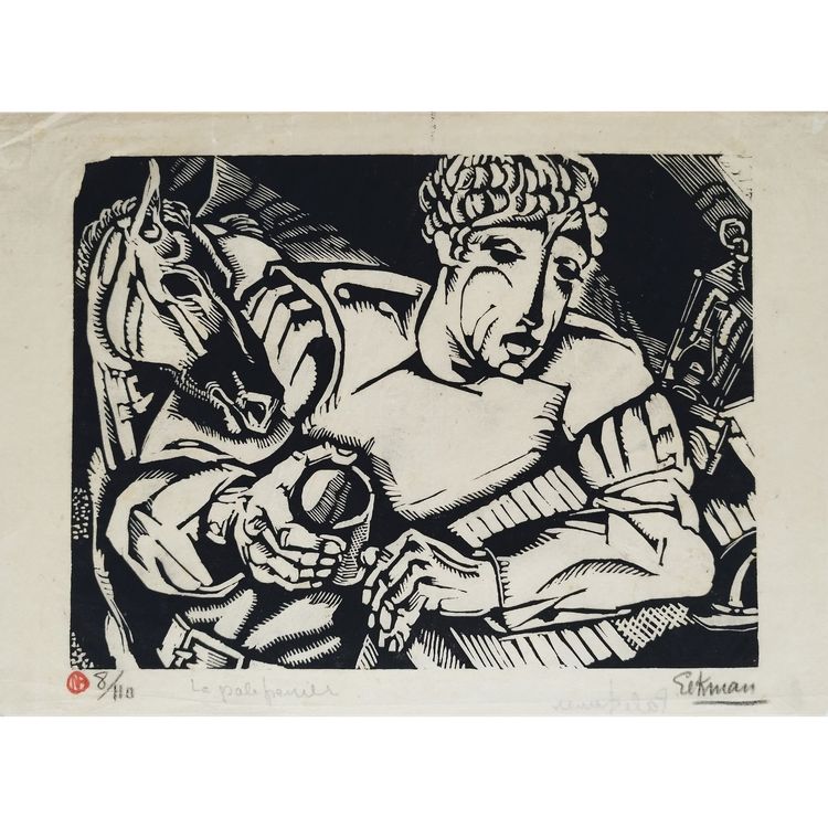 Nicolas Eekman The Groom Woodcut Engraving 20th C Old Print