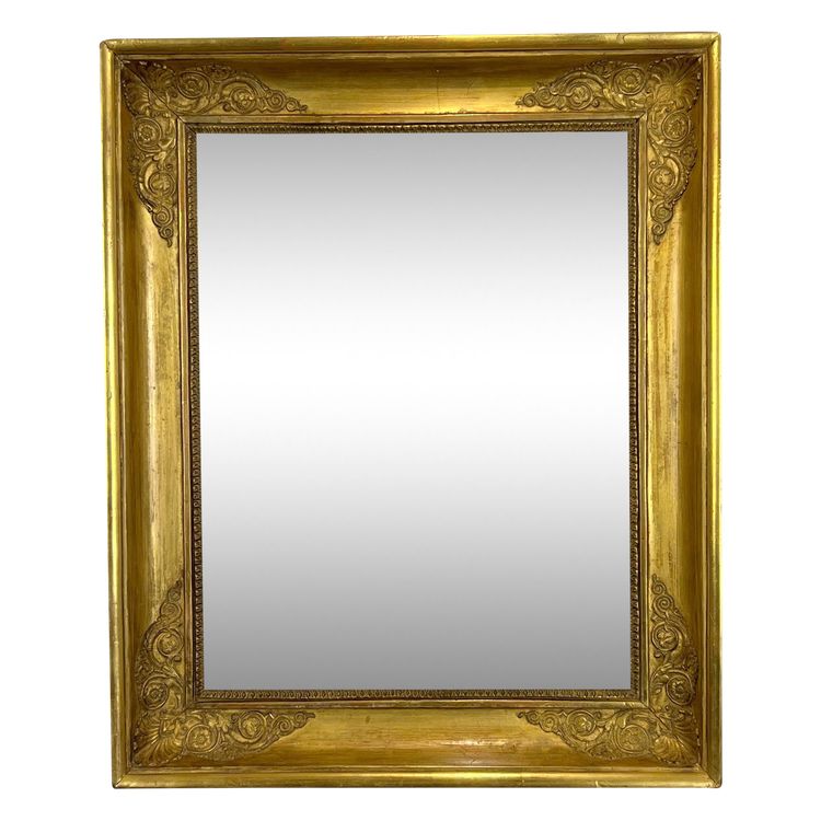 19TH CENTURY EMPIRE PERIOD FRAME IN WOOD / GOLD STUCCO FOR PAINTING 47.5 CM X 37 CM