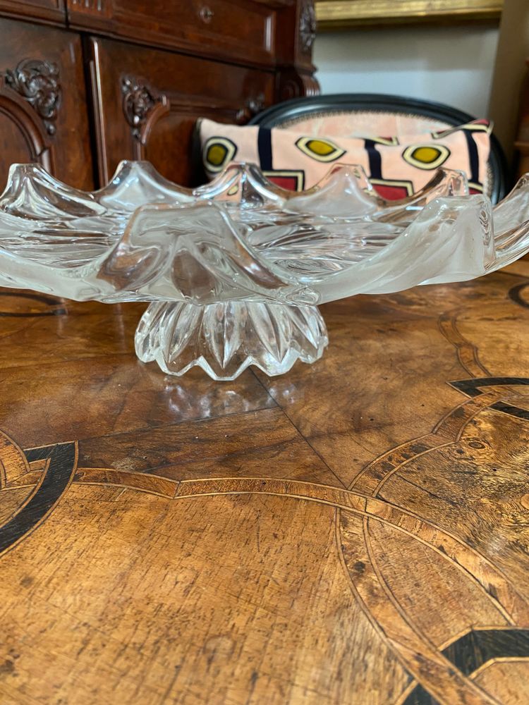 Grand Plat En Verre, Décor Art-Déco