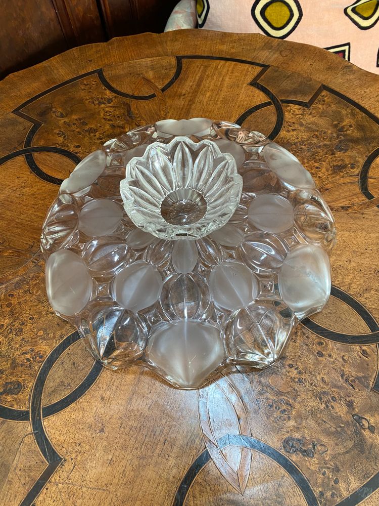 Grand Plat En Verre, Décor Art-Déco