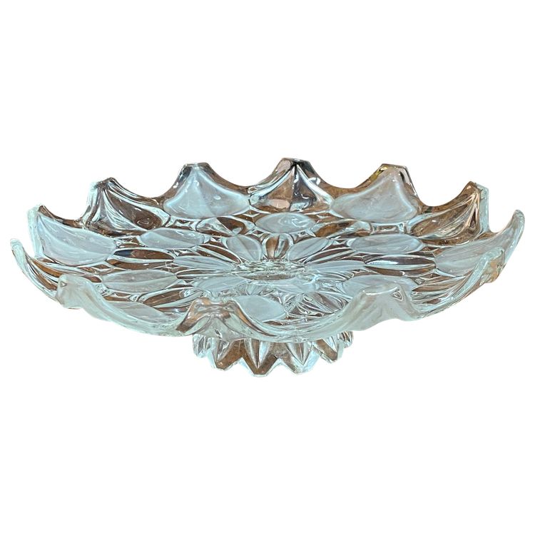 Grand Plat En Verre, Décor Art-Déco