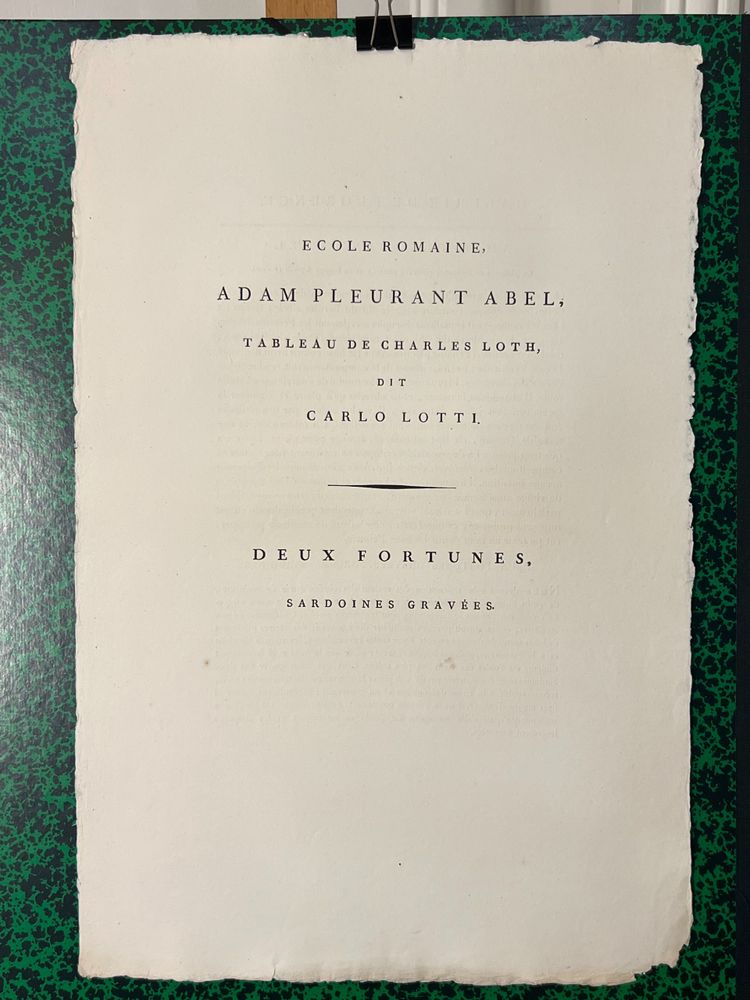 Adam weint um Abel, Carlo Lotti, Radierung