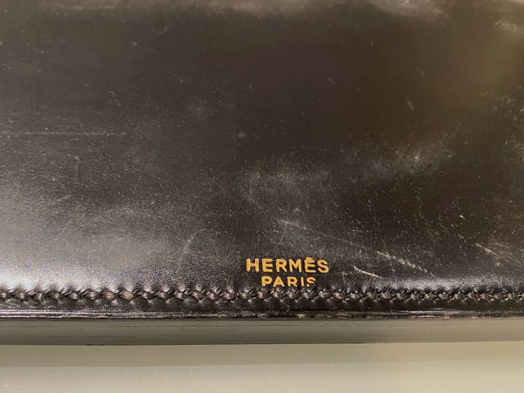 Hermès Paris Dupré Lafon pen holder/pocket holder covered in saddle-stitched leather