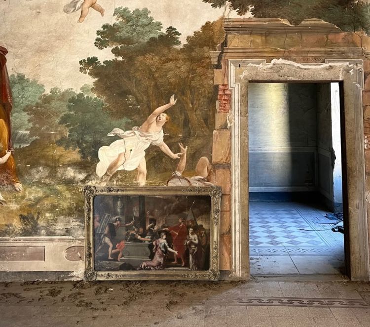 Großes Gemälde aus dem 17. Jahrhundert „Odysseus entdeckt Astyanax“