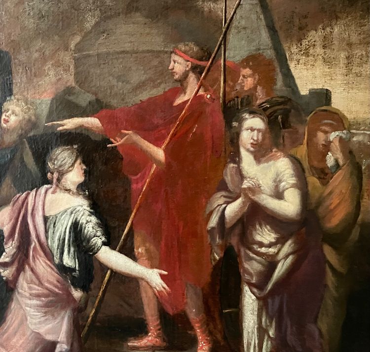 Großes Gemälde aus dem 17. Jahrhundert „Odysseus entdeckt Astyanax“