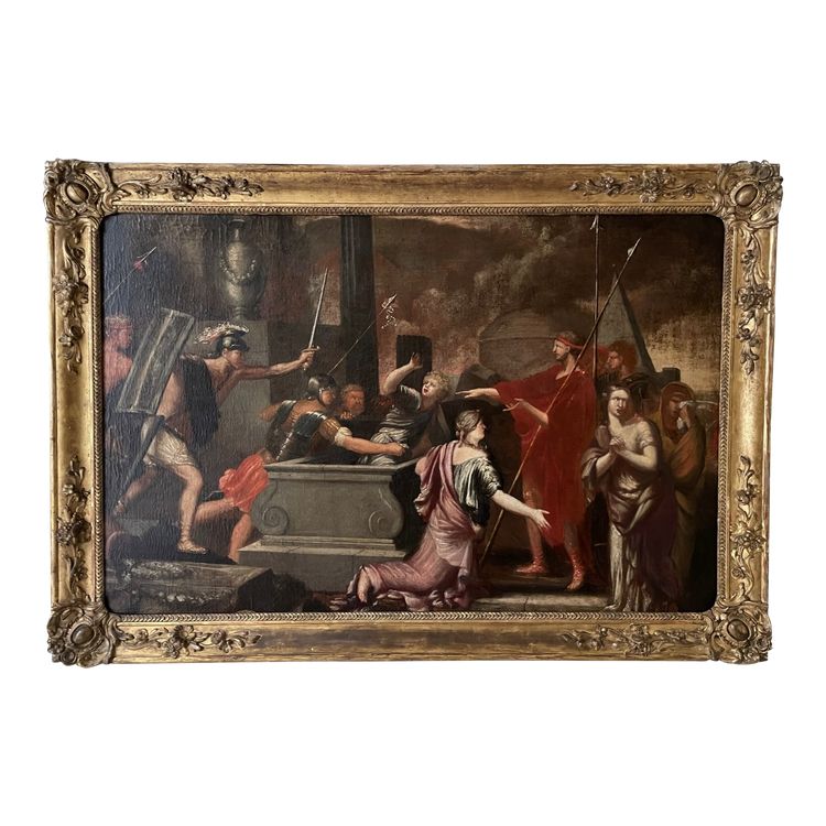 Großes Gemälde aus dem 17. Jahrhundert „Odysseus entdeckt Astyanax“