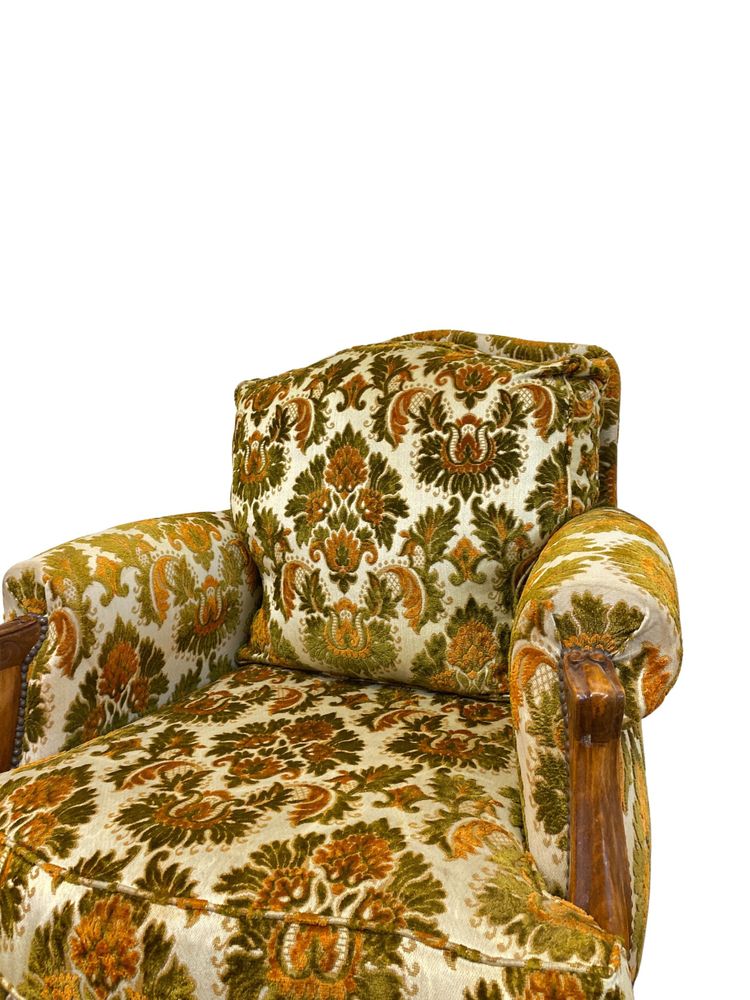 Poltrona - Bergère verde e gialla anni '60