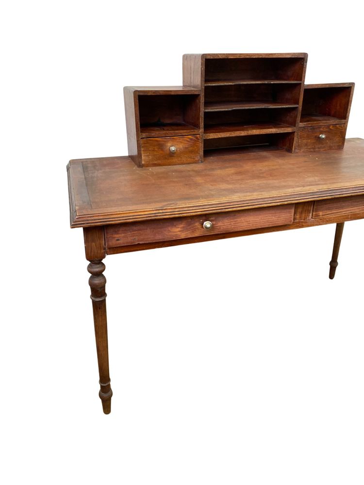 Mid-20th century pine wood secretary desk