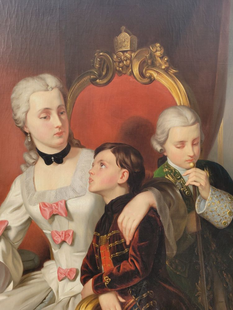C Hermelein, Porträt der Prinzessin Elisabeth von Preußen und ihrer Söhne, 19. Jahrhundert