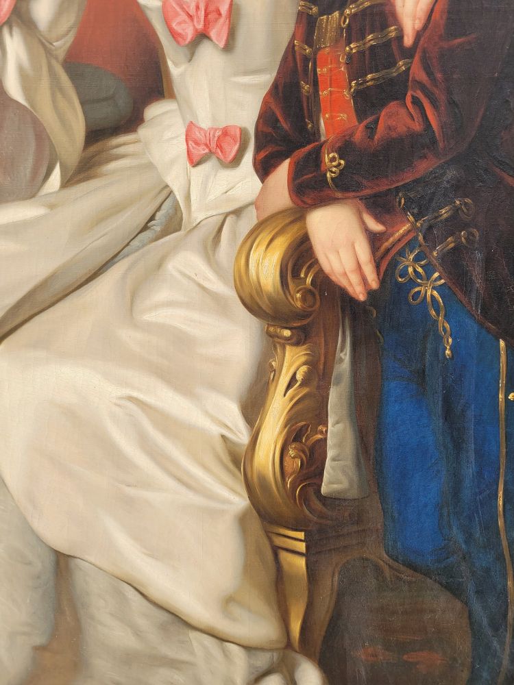 C Hermelein, Porträt der Prinzessin Elisabeth von Preußen und ihrer Söhne, 19. Jahrhundert