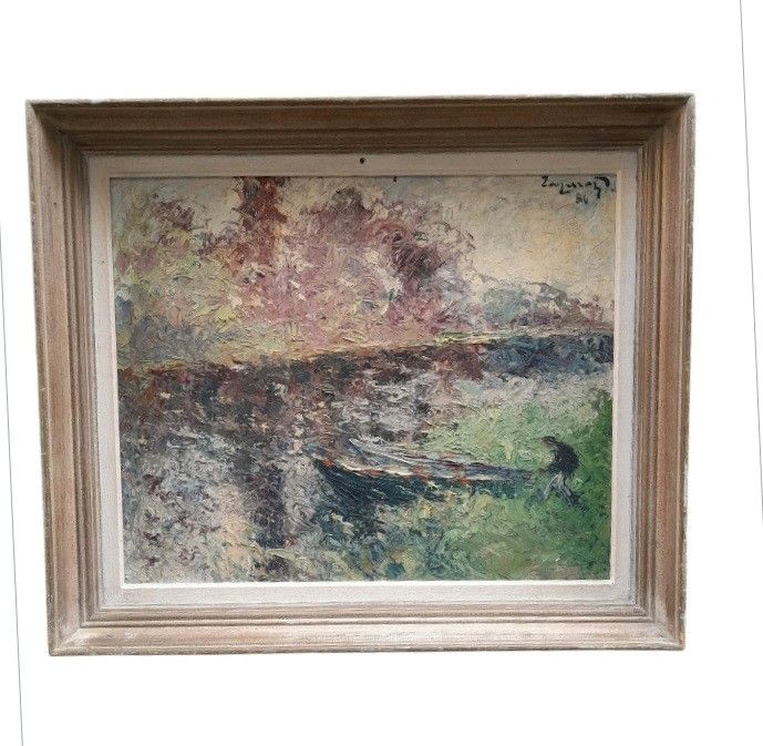 ZANAROFF, Öl auf Leinwand, Fischer