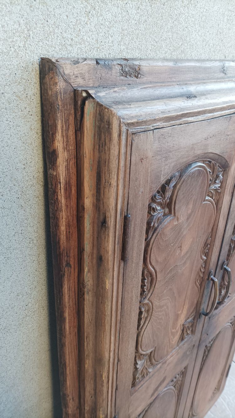 Old cupboard doors, beech wall bookcase (2)