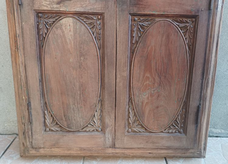 Old cupboard doors, beech wall bookcase (2)