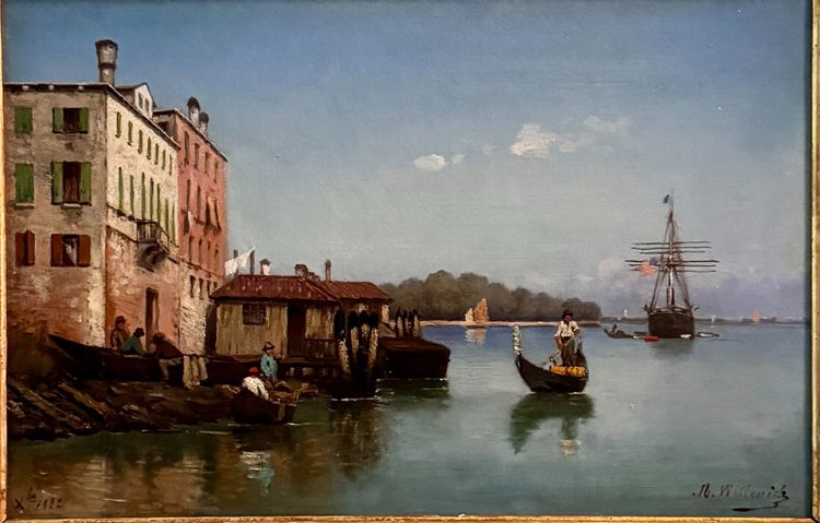 Venise par M. Willenich - École française XIXè - toile datée 1882