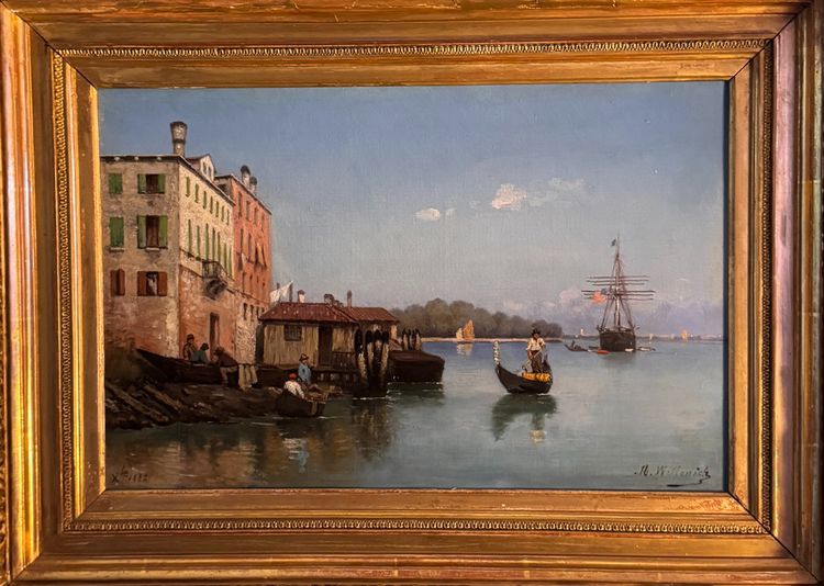 Venise par M. Willenich - École française XIXè - toile datée 1882