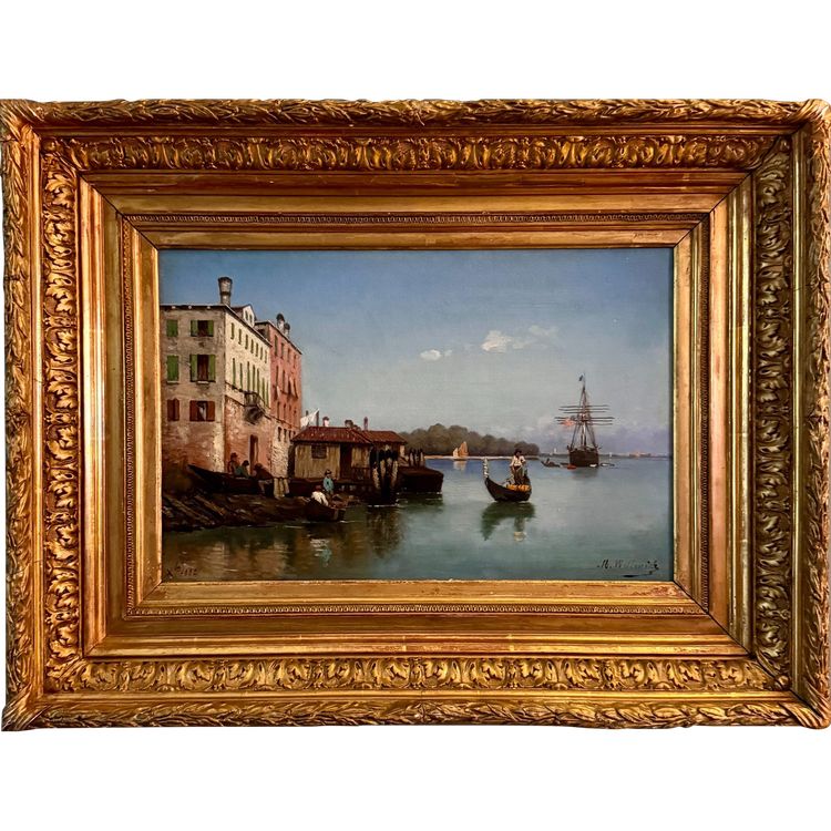 Venise par M. Willenich - École française XIXè - toile datée 1882