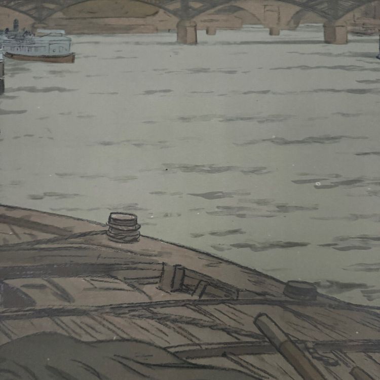 Lithograph by Henri Rivière Parisian Landscapes - The Institute and the City