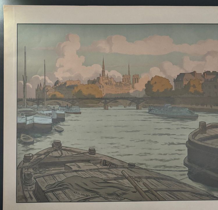 Lithograph by Henri Rivière Parisian Landscapes - The Institute and the City