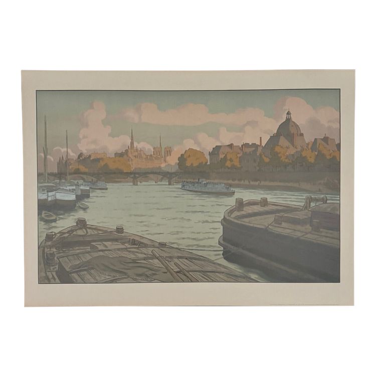 Lithograph by Henri Rivière Parisian Landscapes - The Institute and the City