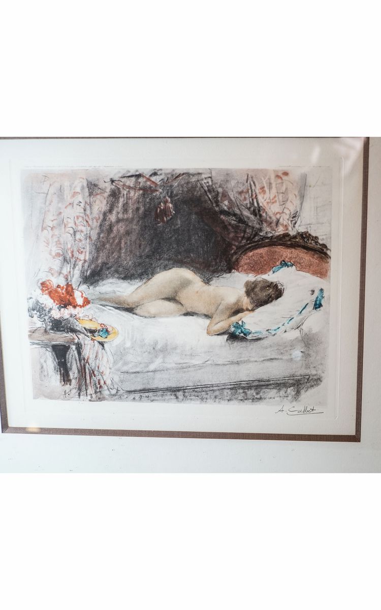 Antoine CALBET, Lithographies, PAIRE DE NUS, face et dos