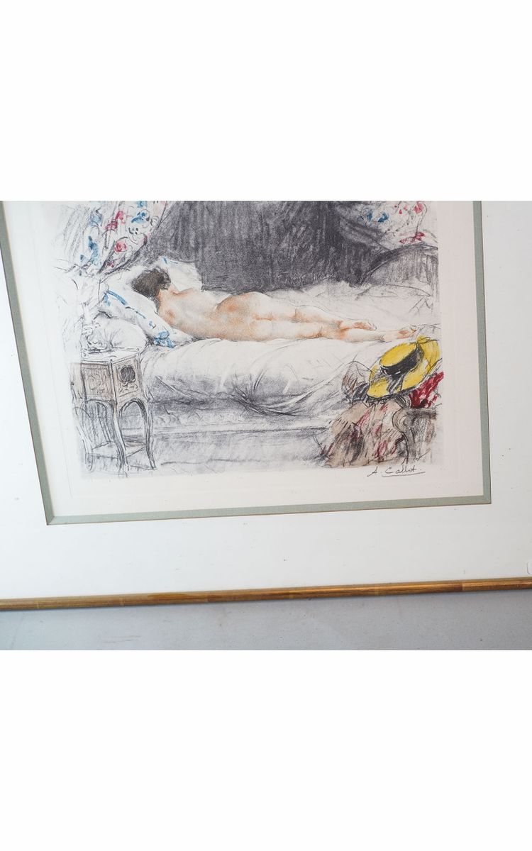 Antoine CALBET, Lithographies, PAIRE DE NUS, face et dos