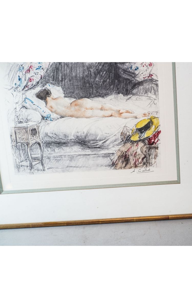 Antoine CALBET, Lithographies, PAIRE DE NUS, face et dos
