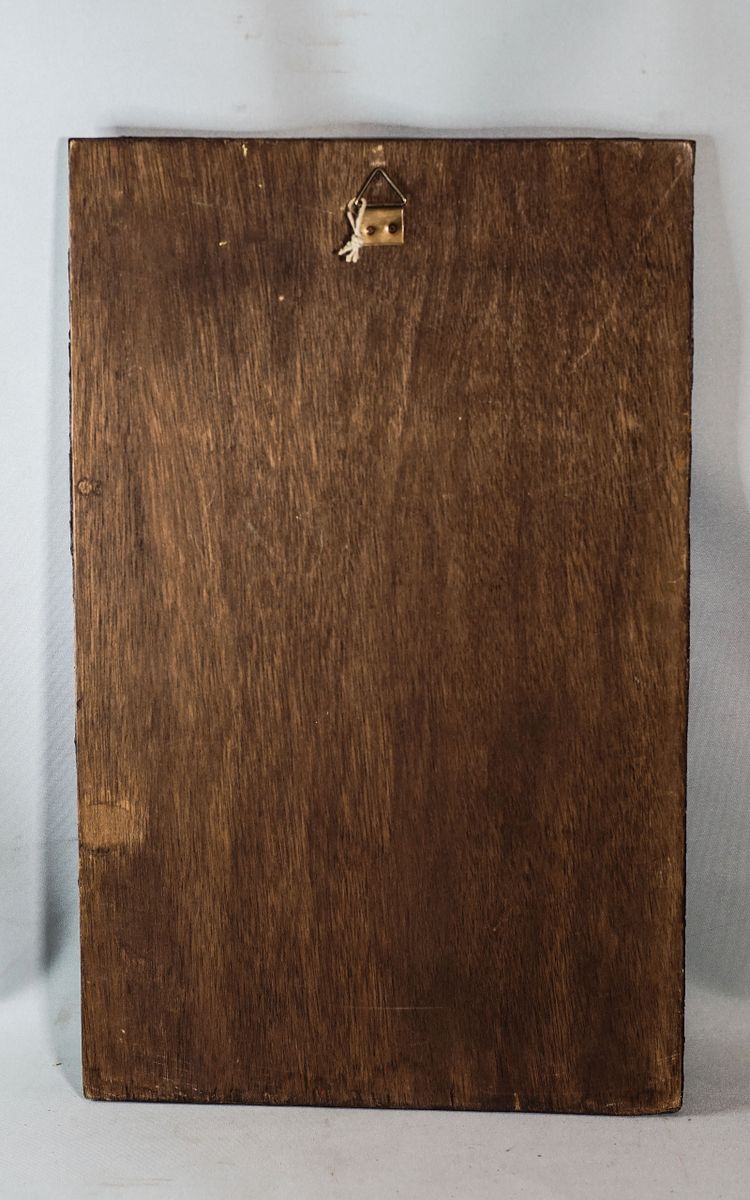 PUTTO, Bas relief cuivre sur bois, XIXème