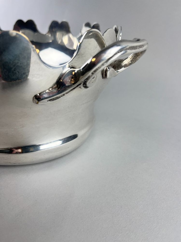 Silver metal glass cooler/planter
